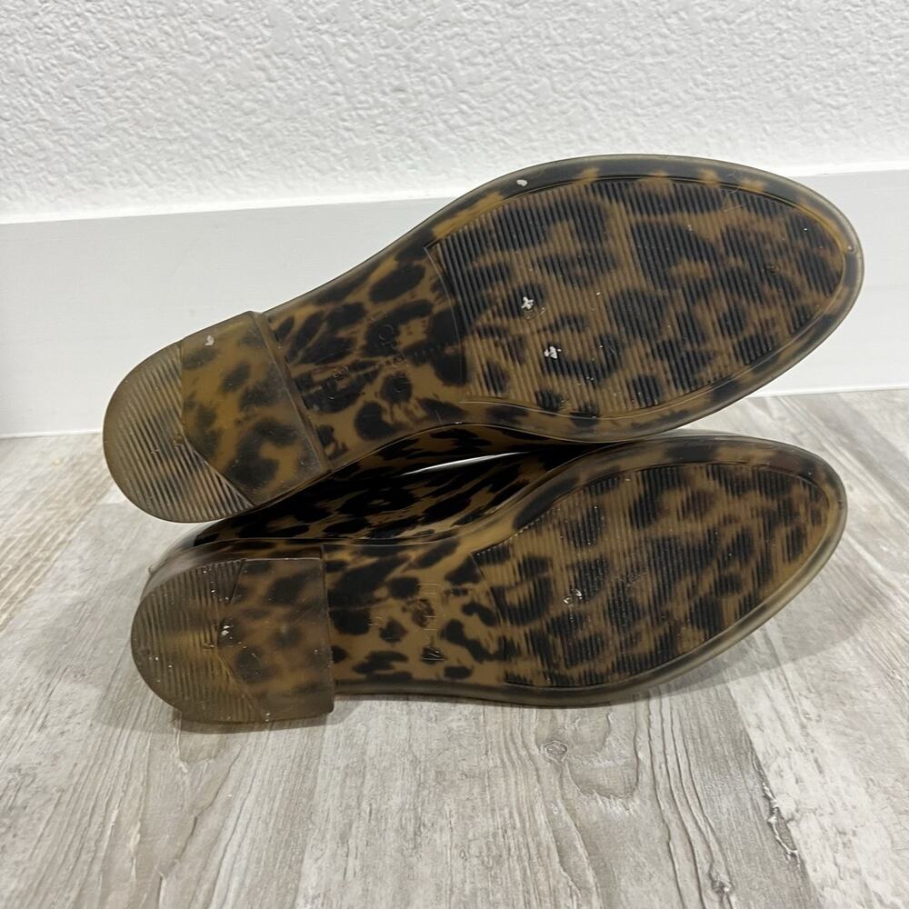 J. Crew Leopard Chelsea Boots Women's Pull-On Ankle Rain Snow Booties Size 9 - Picture 7 of 10